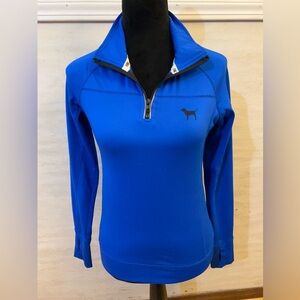 Victoria's Secret PINK Vibrant Blue Ultimate Blue Quarter-Zip Thumbholes